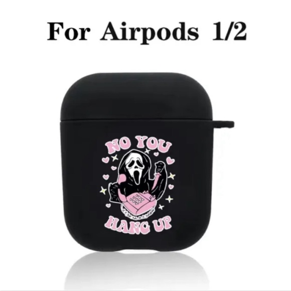 AirPod 1 Generation/2 Generation Case, Black, Silicone, Ghost Face Character - Picture 1 of 2